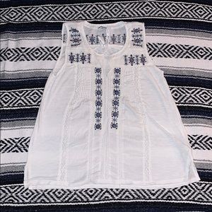 White, pink/red, and blue tank top from Lucky